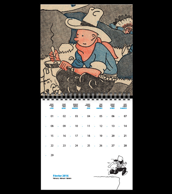 TINTIN: LE PETIT VINGTIEME - grand calendrier 2016 30 x 30 cm