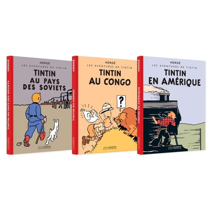 TINTIN coffret Les Colorisés (Au pays des soviets, au Congo, en Amérique) Casterman - Moulinsart 2023 (77114)
