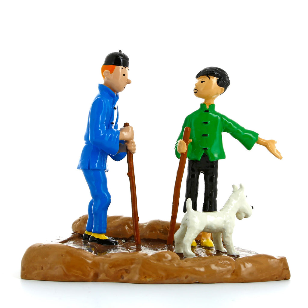 Figurine de collection Tintin & Tchang "Petit guide" Moulinsart 2006 (46218)
