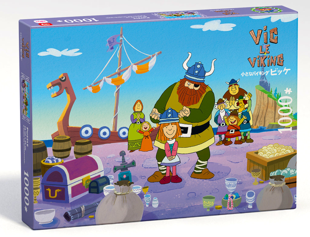 Puzzle Heidi Vic le Viking "La fête des héros" 1000 pièces Les séries de Notre enfance 2024